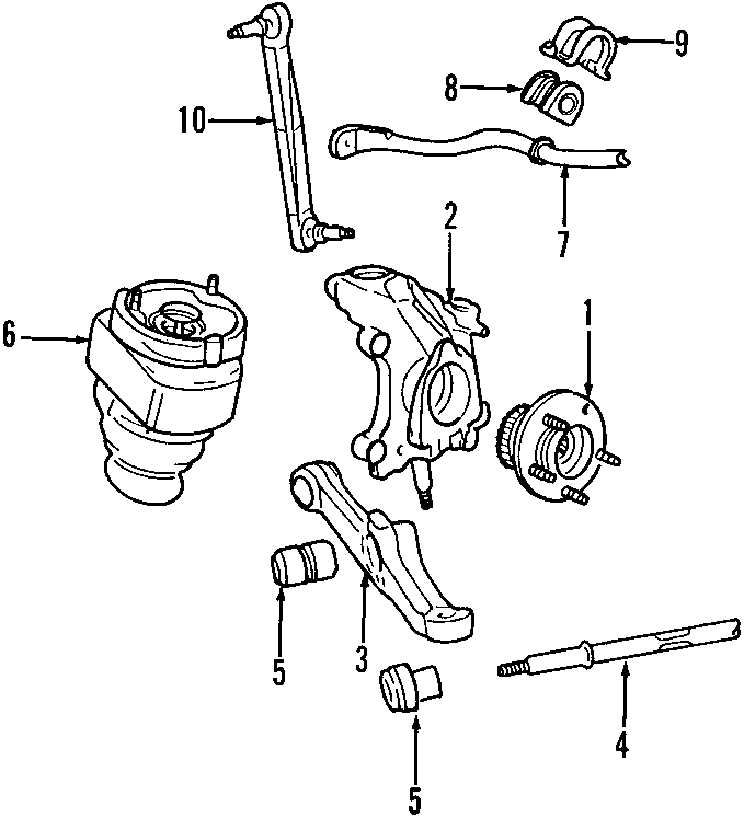 Lincoln Continental Bushing. Rod. SUSPENSION. Strut. FRONT ARM. FRONT